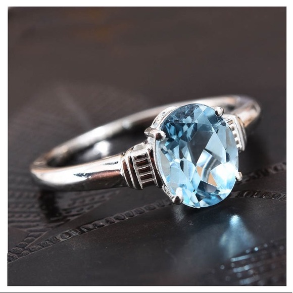 Gemstone Jewelry - 🆕 Sky Blue Topaz Solitaire Ring